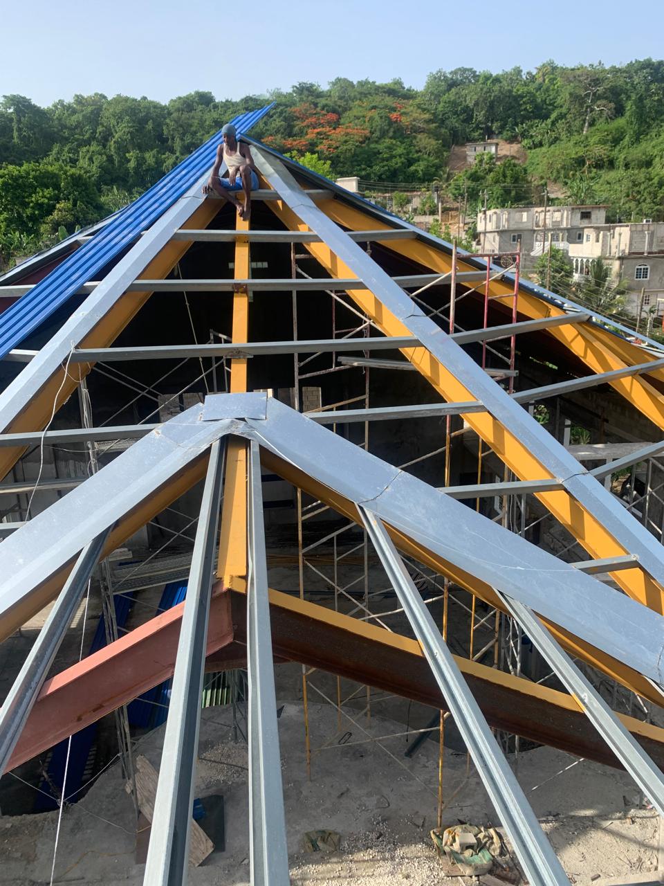 Metal Frame Roof Work - Before